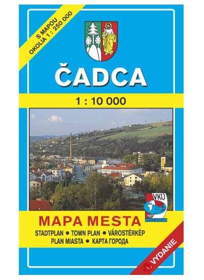 mapa mesta Čadca so zvýraznenou lokalitou obchodného centra Tesco a okolím