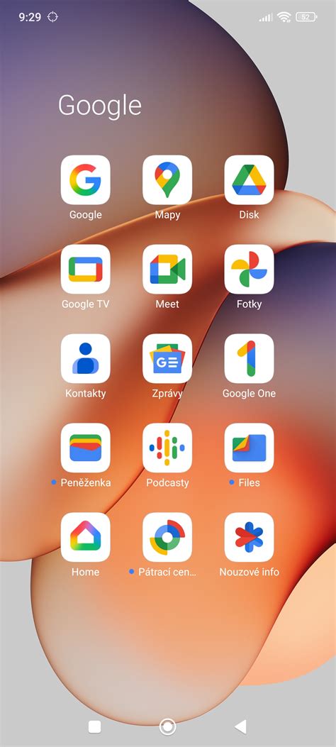 Rozhranie aplikácie Správy Google