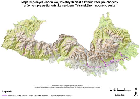Mapa Tatranského národného parku s vyznačenými fytogeografickými obvodmi