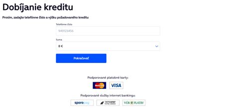 Schéma s rôznymi spôsobmi kontroly kreditu pre hlavných operátorov