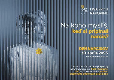 Dobrovoľník Ligy proti rakovine s pokladničkou a narcismi