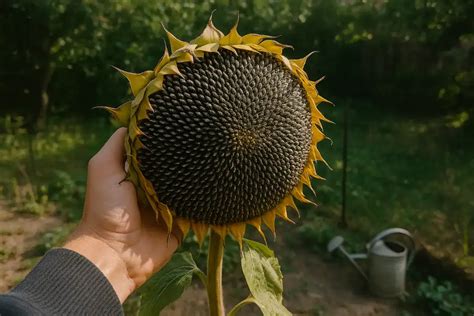 Zrelá hlava slnečnice pripravená na zber