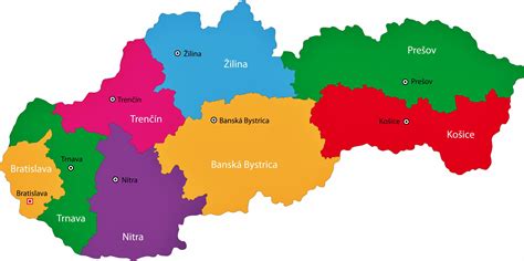 Mapa Slovenska s vyznačenými oblasťami pôsobenia mafie