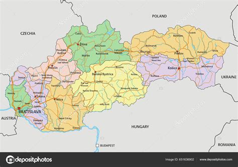 Mapa Slovenska s vyznačenými oblasťami doručenia kvetov