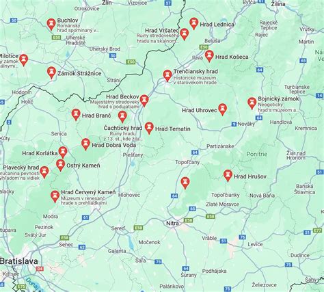 Mapa chatových osád v okolí Nových Zámkov s vyznačením Kvitnúceho ostrova
