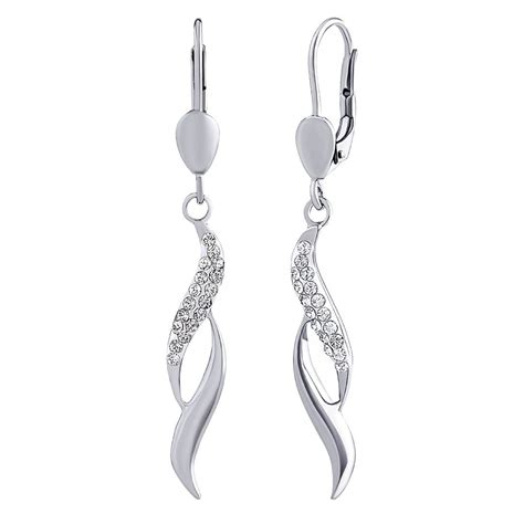 Strieborné náušnice s kryštálmi Swarovski