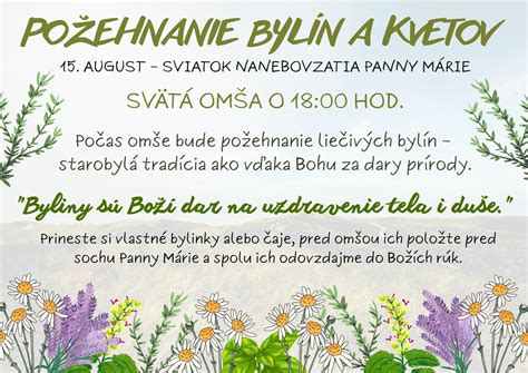 Byliny a kvety na požehnanie