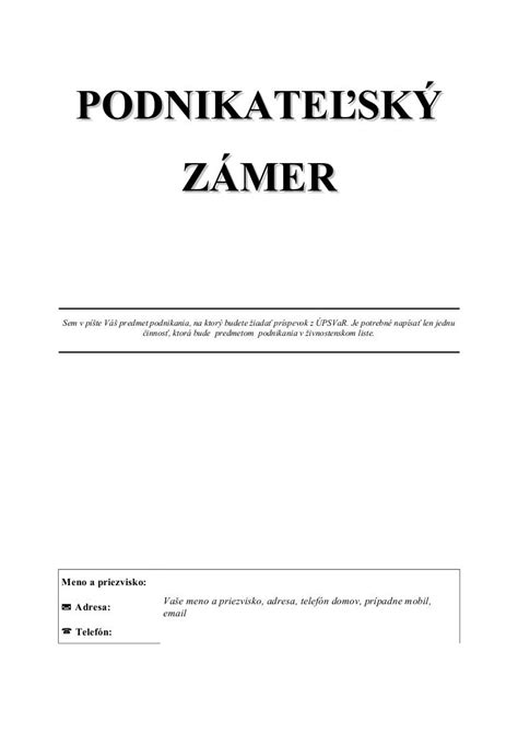 Podnikateľský zámer - plánovanie a fázy