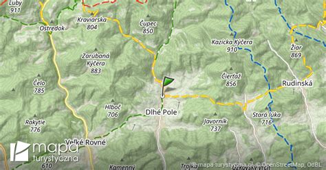 Mapa obce Dlhé Pole a okolia