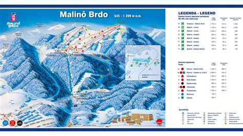 Mapa lyžiarskeho strediska Malinô Brdo