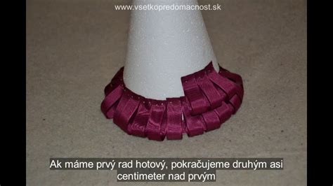 Nákres postupu výroby ruže zo stužiek