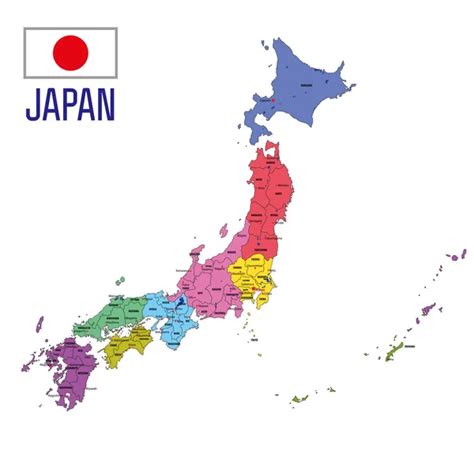 mapa Japonska s vyznačenými oblasťami pôvodu azaliek