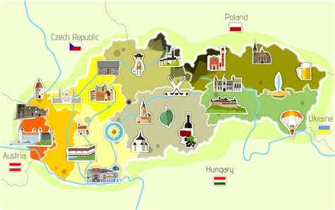 Mapa Tureckej riviéry s vyznačenými turistickými atrakciami