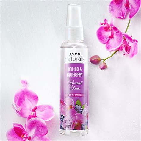 Fľaša telového mlieka Avon Naturals s orchideou a čučoriedkami