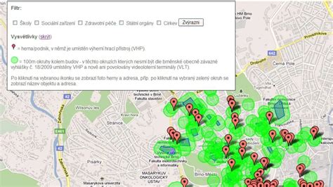 Mapa s vyznačenými miestami pre priemyselné kompostovanie